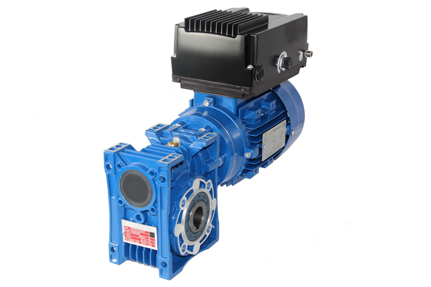 Worm gear motor with integrated frequency inverter