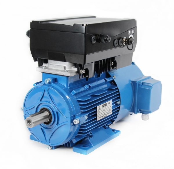Elektromotor mit Frequenzumrichter und Fremdluefter