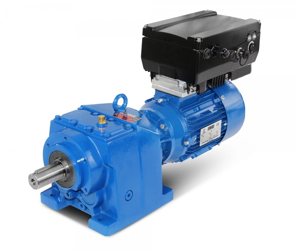 Helical gear + Inverter-motor SEVA-MV-F273-90-1.1KW-2 to 22 rpm