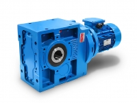 Helical bevel gearbox with three-phase motor 